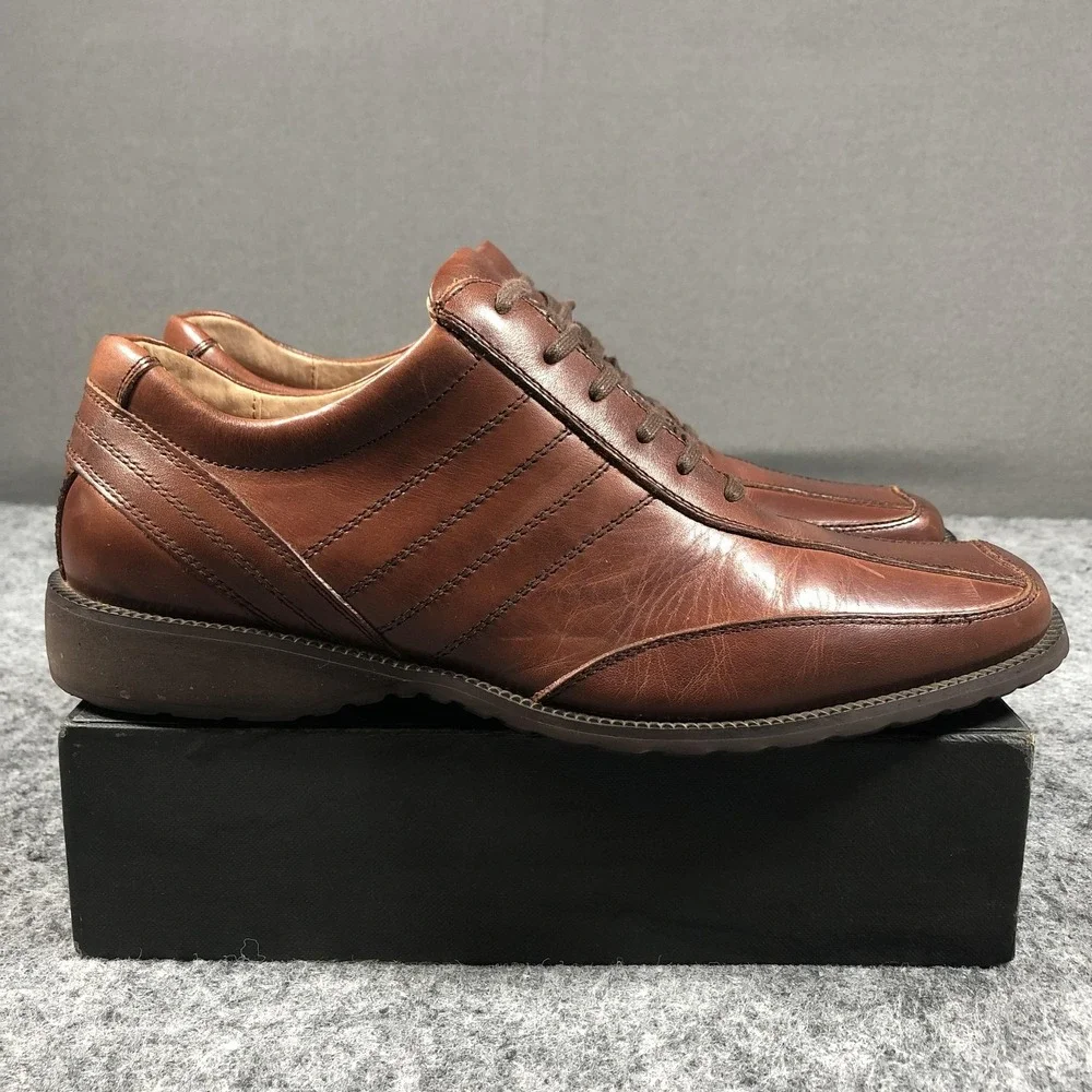 Stacy Adams Derby Dress Shoes Mens 8.5 Brown Leather Square Toe 53303-200